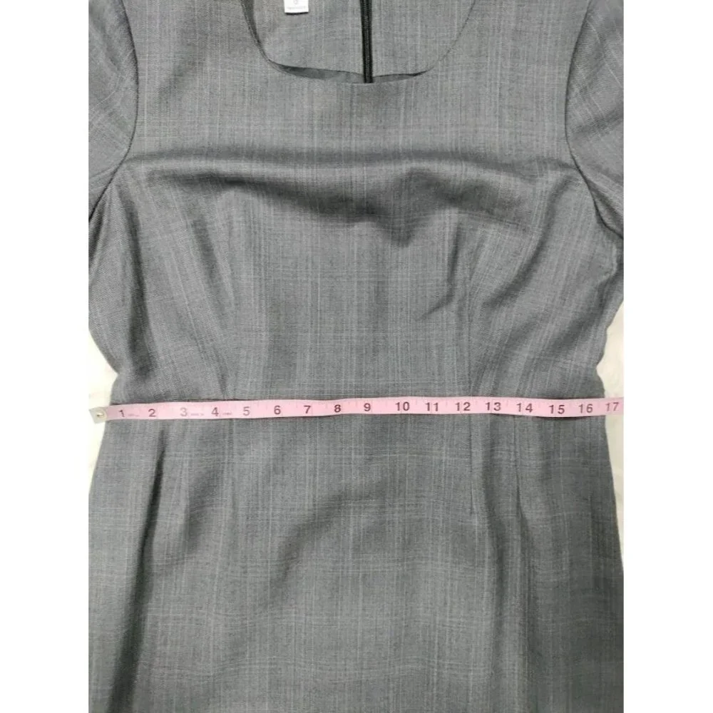 80's Pendleton 100% Wool Black & White Houndstooth Sheath Midi Dress 12 P - Picture 12 of 16